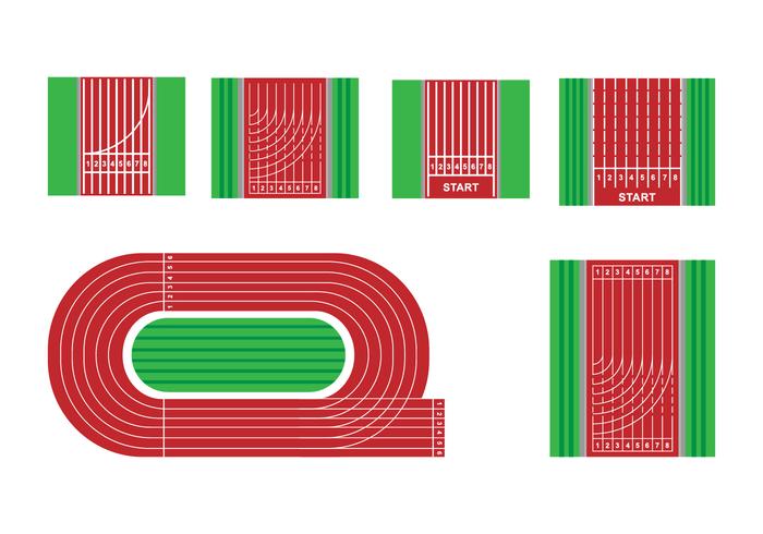 700x490 Red Running Track Vectors
