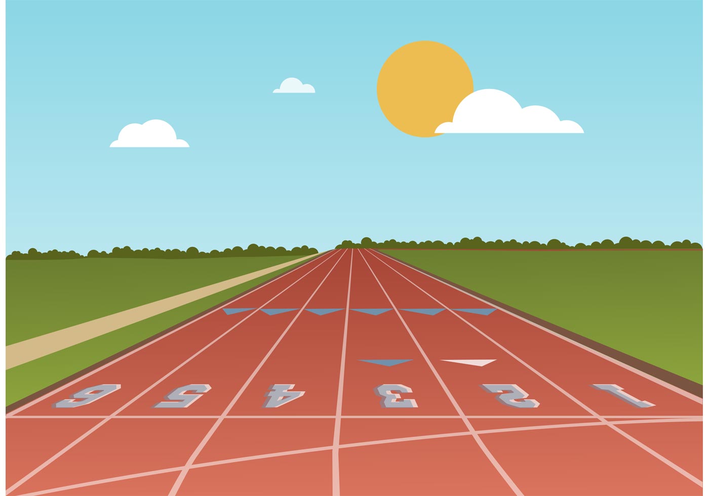 1400x980 Running Track Free Vector Art