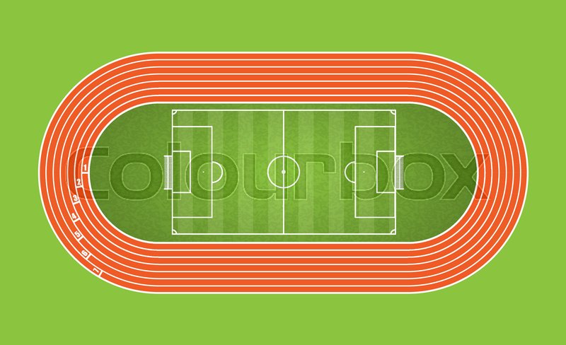 800x488 Running Track And Football Arena, Top Stock Vector Colourbox