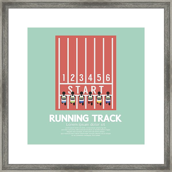600x599 Top View Running Track Vector Illustration Framed Print