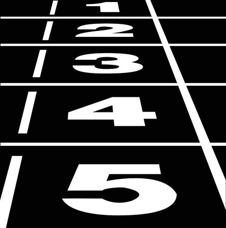 445x450 Vector Of Start Or Finish Position On A Black Running Track