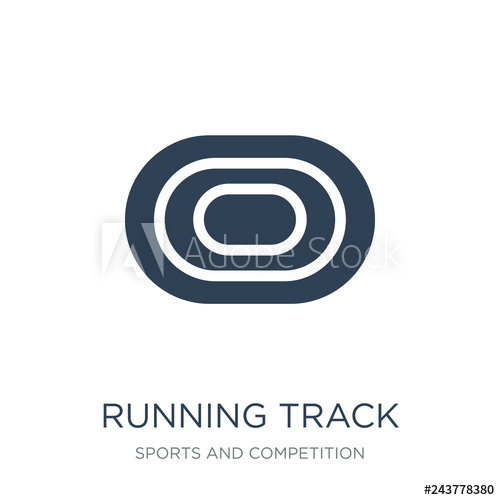500x500 Running Track Icon Vector On White Background, Running Track