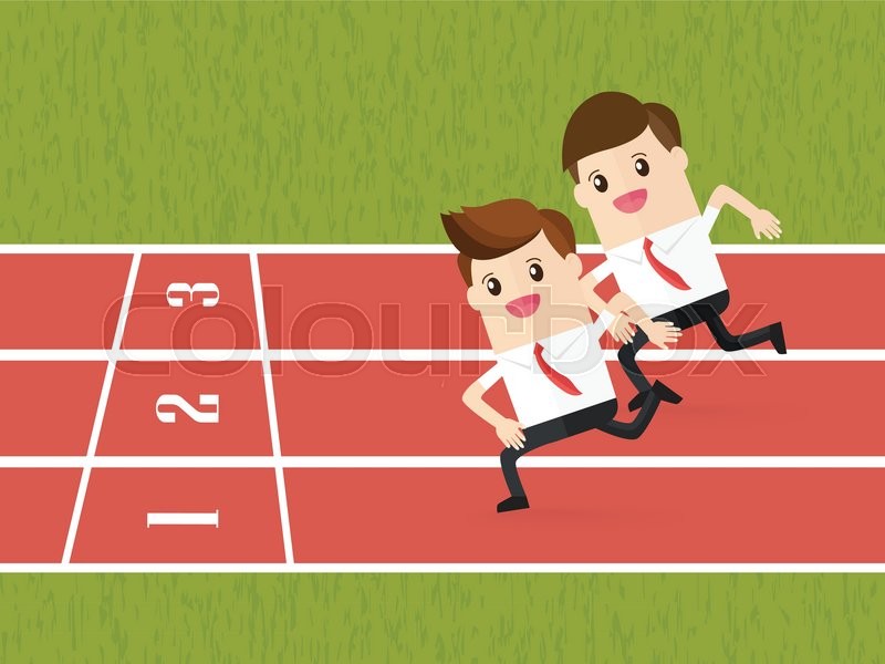 800x600 Competition Of Business People Running Stock Vector Colourbox