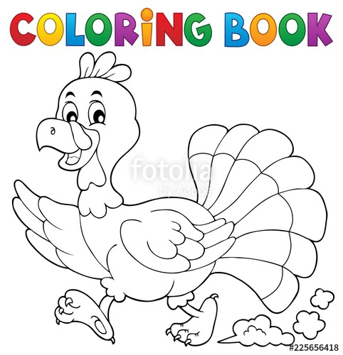482x500 Coloring Book Running Turkey Bird Stock Image And Royalty Free