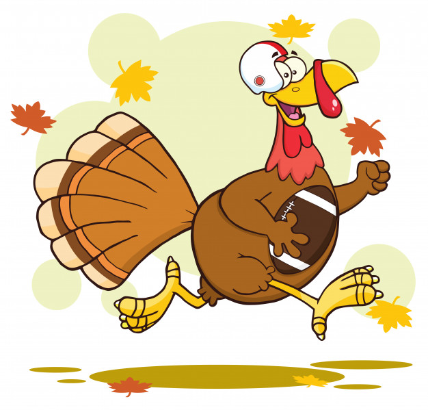 626x599 Football Turkey Bird Cartoon Character Running In Thanksgiving