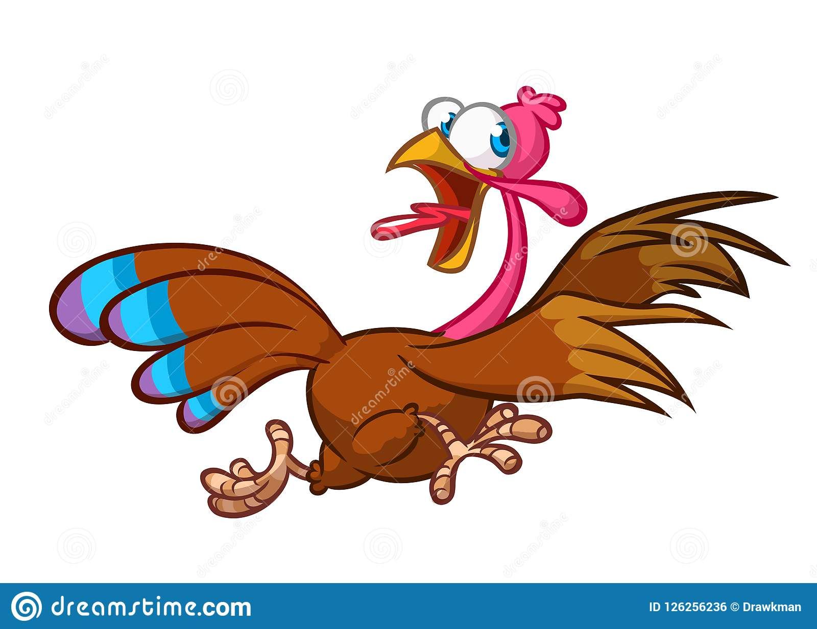1600x1233 Illustration About Screaming Running Cartoon Turkey Bird Character
