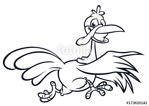 500x357 Screaming Running Cartoon Turkey Bird Character Vector