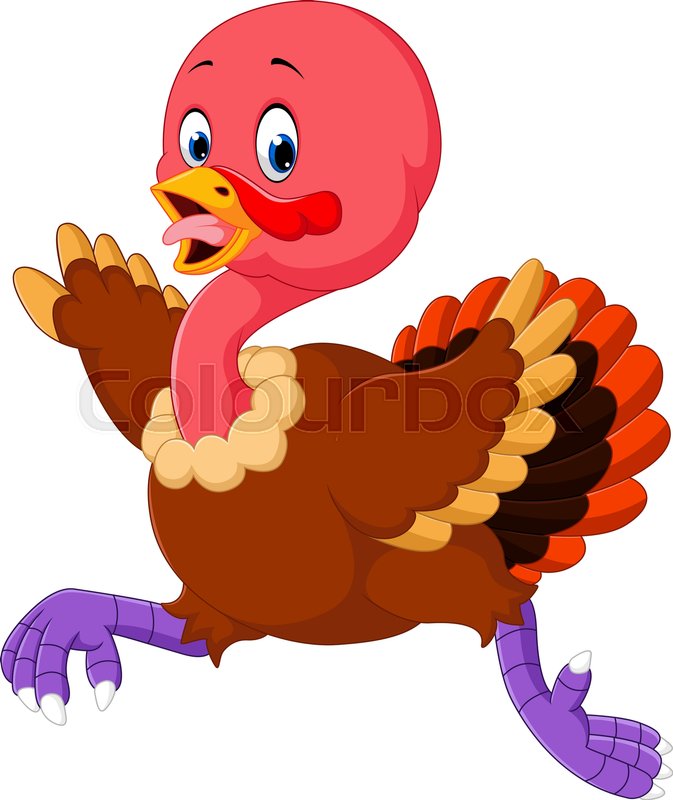 673x800 Cartoon Turkey Running Stock Vector Colourbox