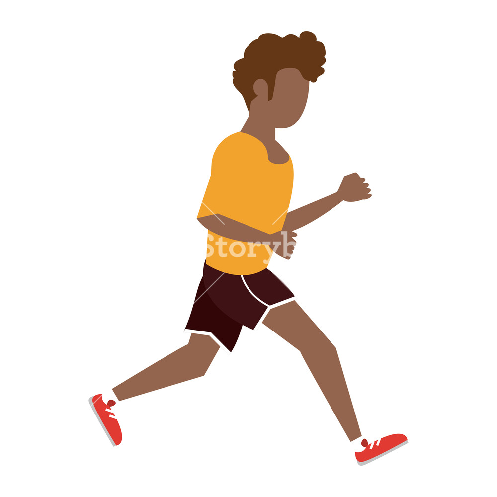 1000x1000 Fitness Man Running Vector Illustration Graphic Design Vector