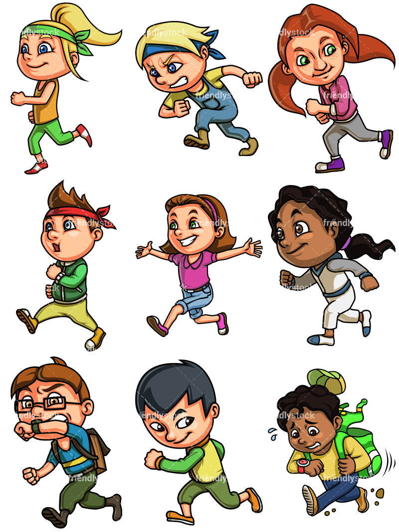 800x1067 Kids Running Cartoon Clipart Vector
