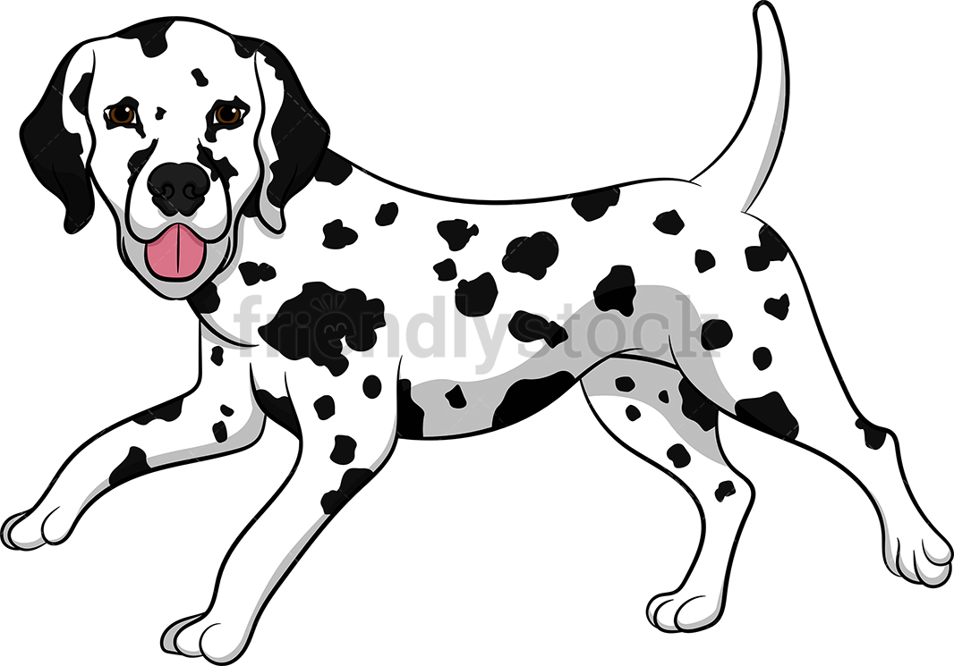 1066x745 Playful Dalmatian Dog Running Cartoon Vector Clipart