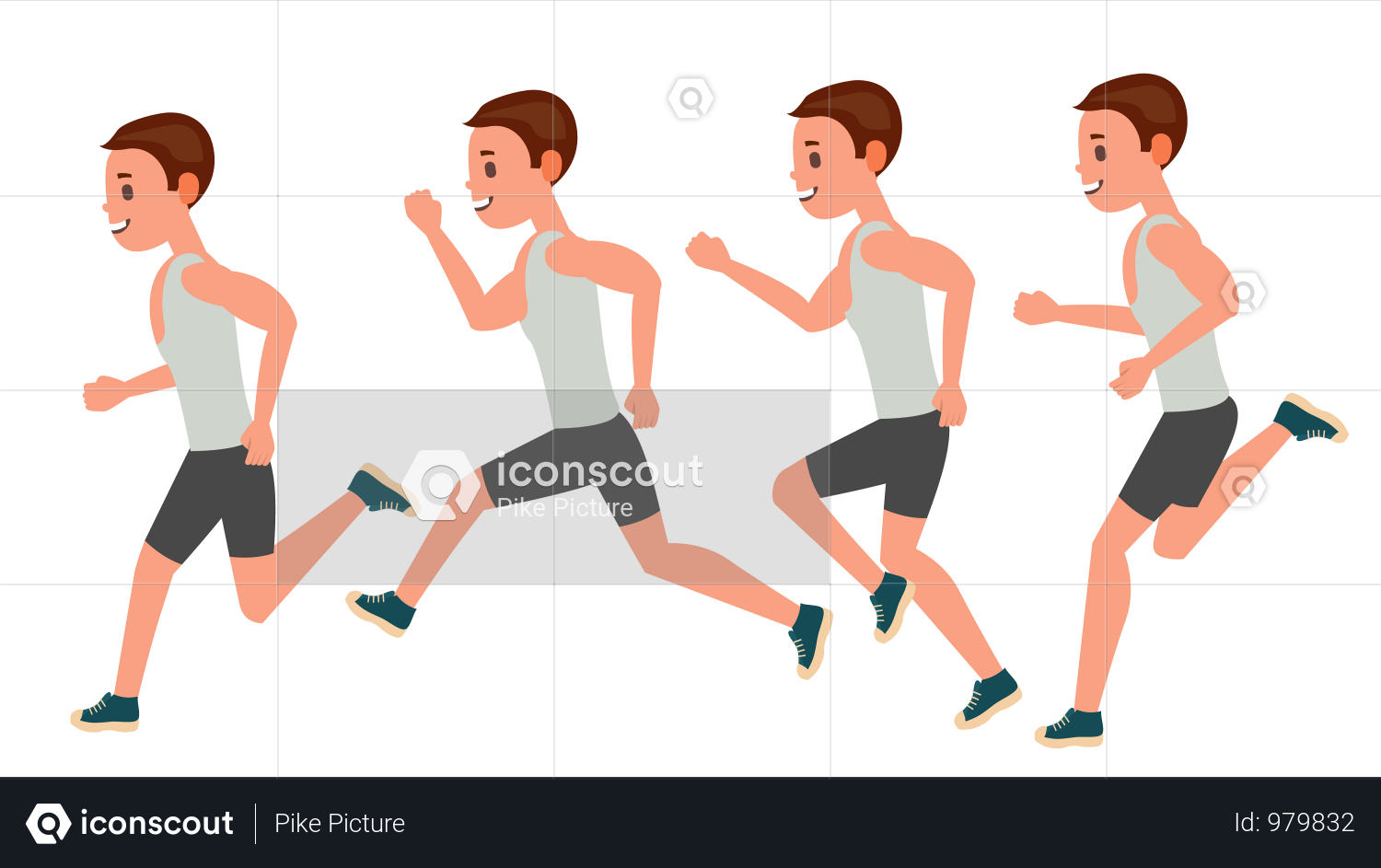 1500x943 Premium Male Running Vector Animation Frames Set Sport Athlete