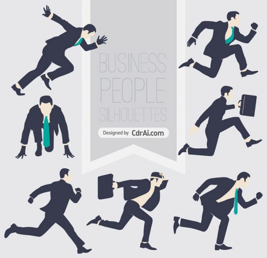 550x532 Silhouettes Businessman Running Vector Cdr Free Download