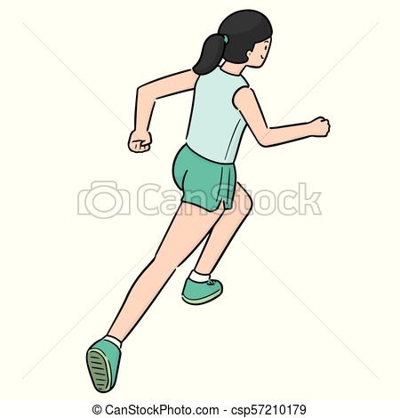 450x470 Vector Of Woman Running