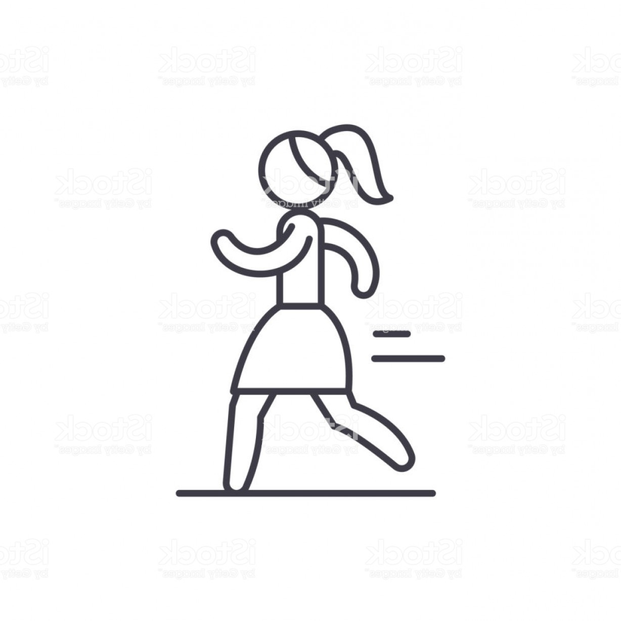 1228x1228 Woman Running Line Icon Concept Woman Running Vector Linear