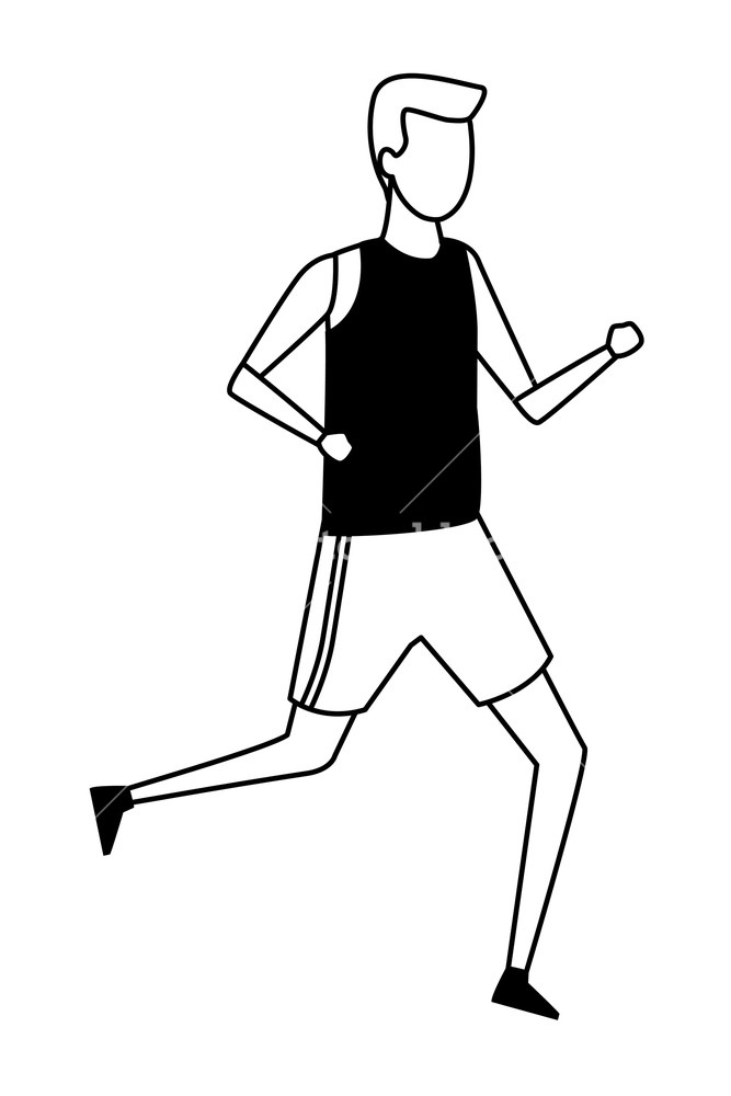 667x1000 Faceless Guy Sports Running Vector Illustration Graphic Design