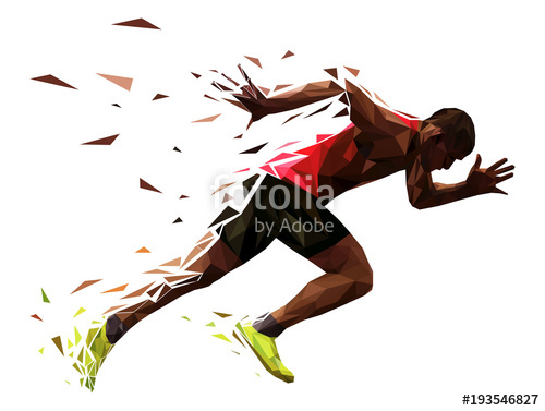 500x377 Runner Athlete Sprint Start Explosive Run Vector Illustration