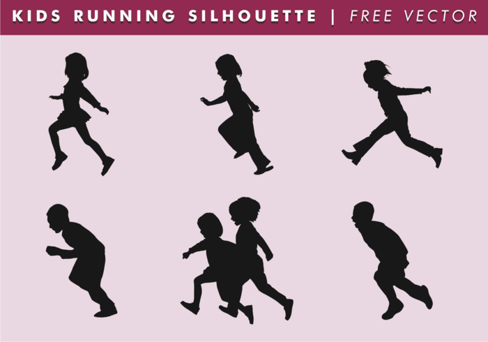 Kids Running Silhouette Free Vector 700x490 Kids Running Silhouette Free Vector