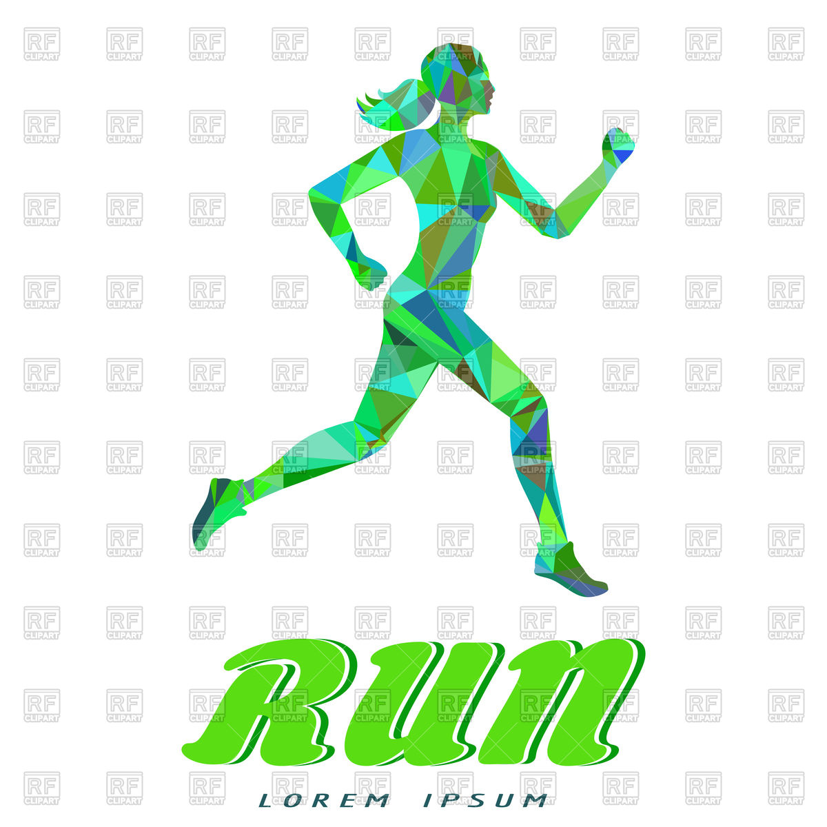 Running Woman In Popygonal Style, Emblem For Run Vector Image 1200x1200 Running Woman In Popygonal Style, Emblem For Run Vector Image
