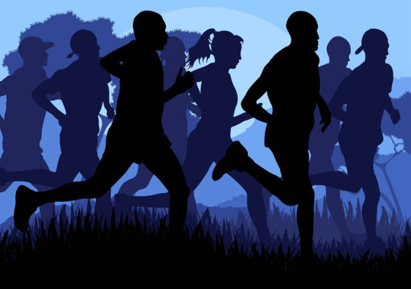 Set Of Running Silhouettes Vector Free Download 600x422 Set Of Running Silhouettes Vector Free Download