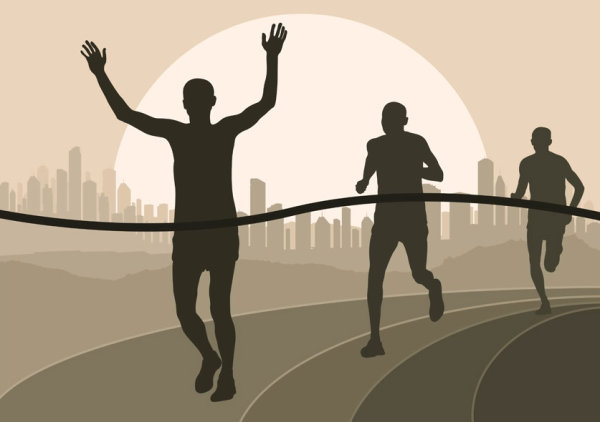 Set Of Running Silhouettes Vector Free Download 600x422 Set Of Running Silhouettes Vector Free Download