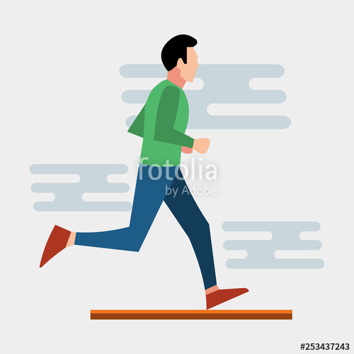 Man Running Vector Illustration In Flat Style Stock Image 500x500 Man Running Vector Illustration In Flat Style Stock Image