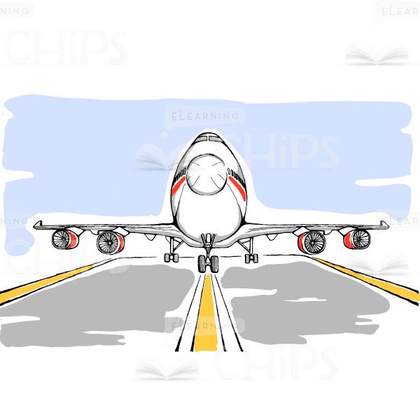 600x600 Airplane On Runway Vector Background