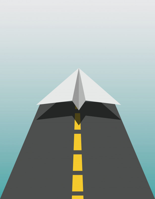 626x806 Plane Origami With Runway Vector Premium Download