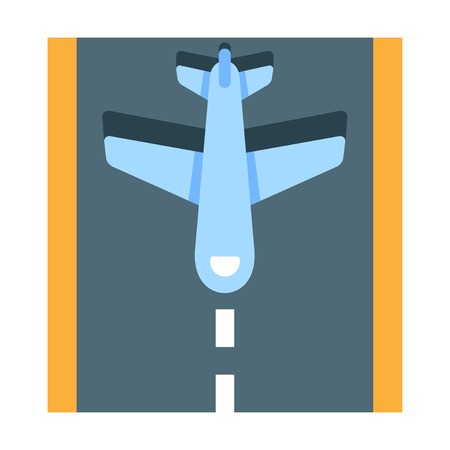450x450 Plane Wirh A Runway Vector Illustration In Flat Color Design