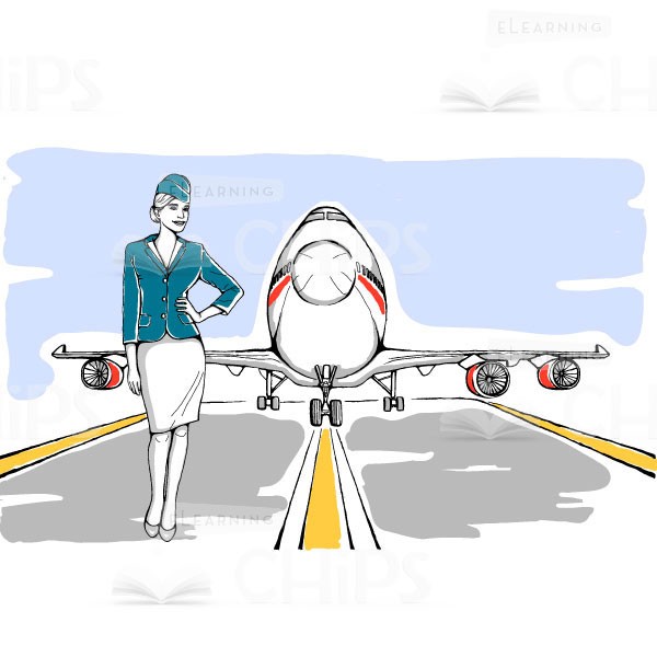 600x600 Runway With Character Vector Background