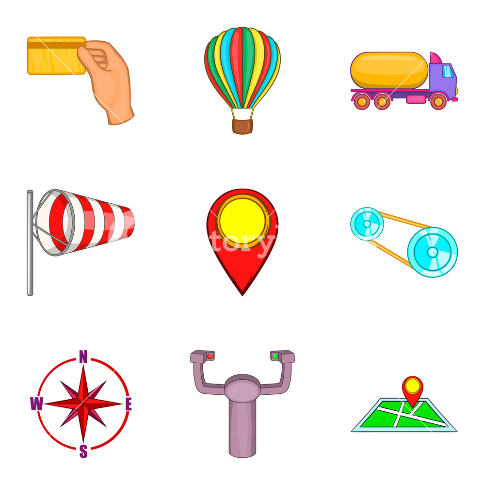 1000x1000 Runway Icons Set Cartoon Set Of Runway Vector Icons For Web