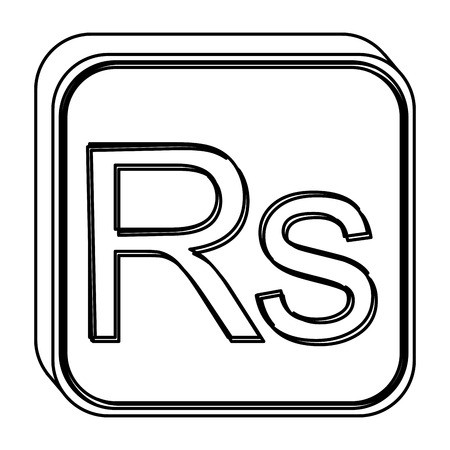 450x450 Monochrome Square Contour With Currency Symbol Of India Rupee