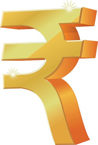 341x504 Gold Indian Rupee Vector Icon Premium Clipart