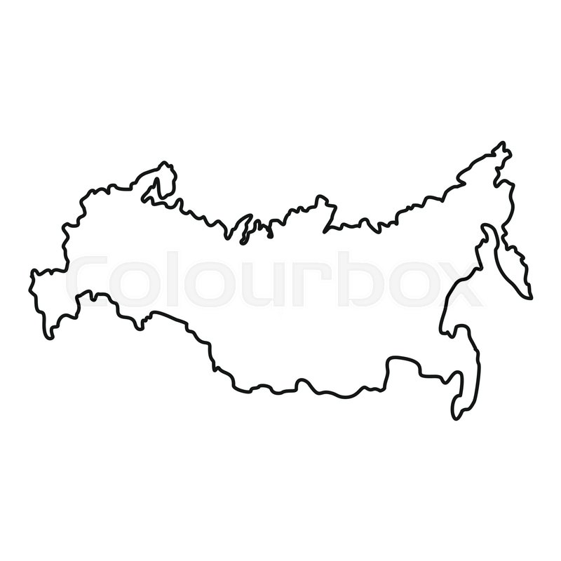 800x800 Russia Map Icon Outline Illustration Stock Vector Colourbox