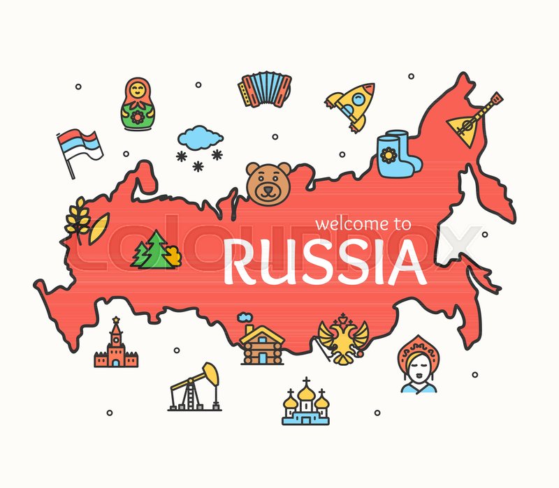 800x699 Russia Culture Design Template Line Stock Vector Colourbox