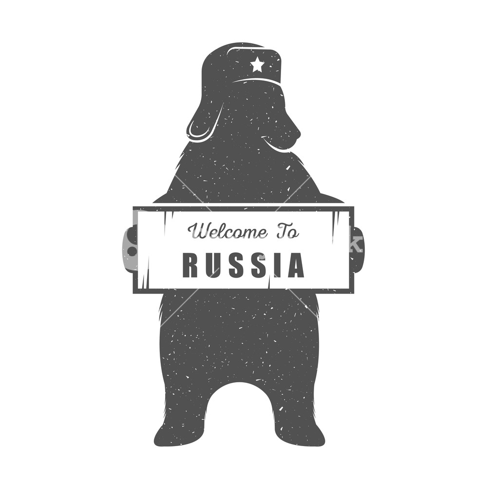 1000x1000 Design Vintage Illustration Russian Bear Hipster Print Of Bear