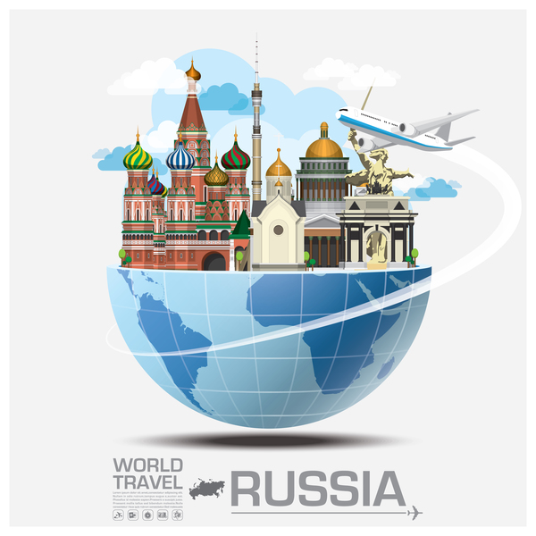 600x600 Russia Travel Vector Template Free Download
