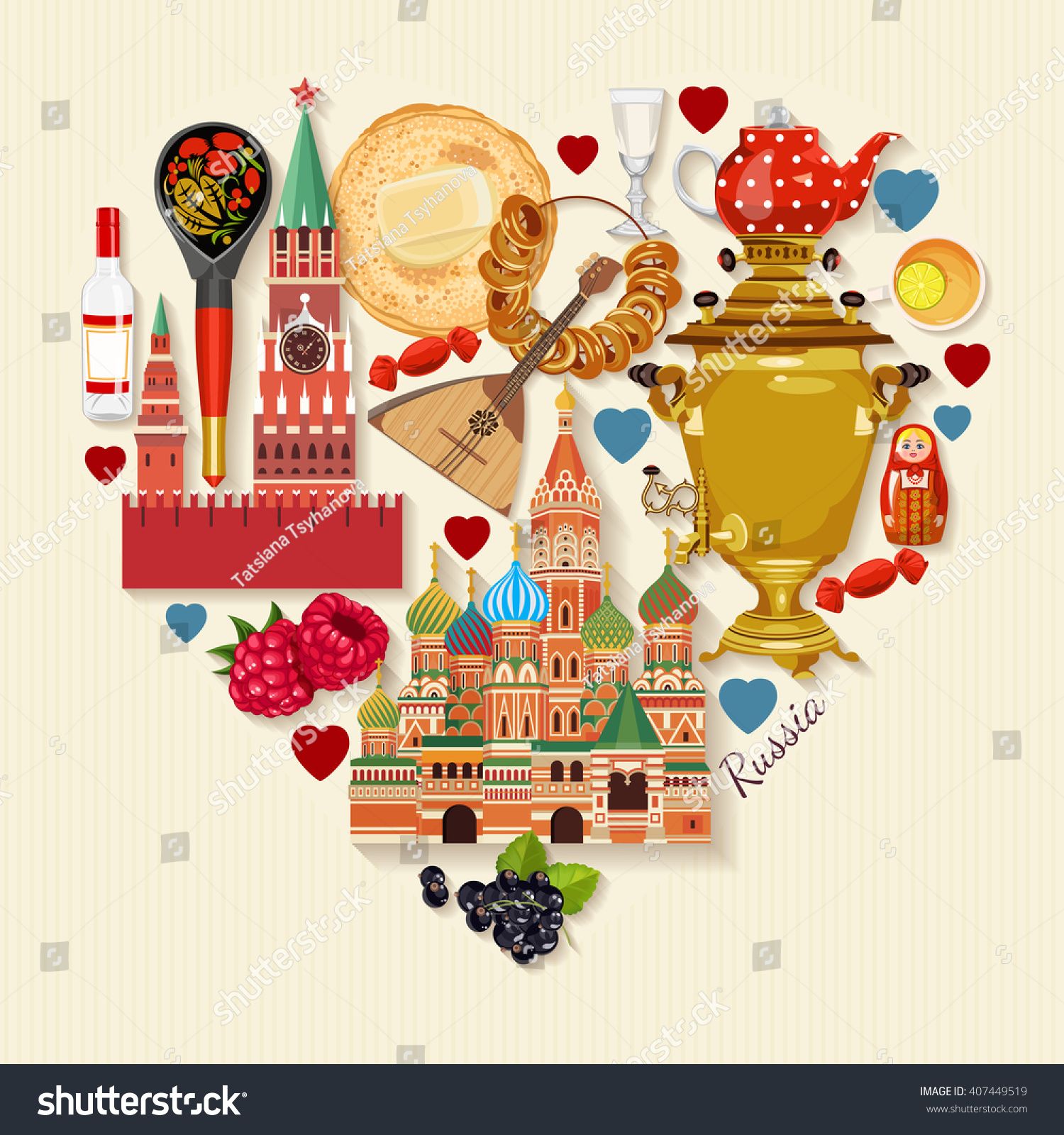 1500x1600 Russia Vector Poster Russian Background With City Landmark