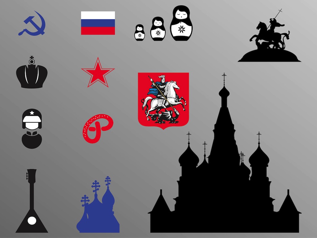 1024x768 Russian Icons Vector Art Graphics