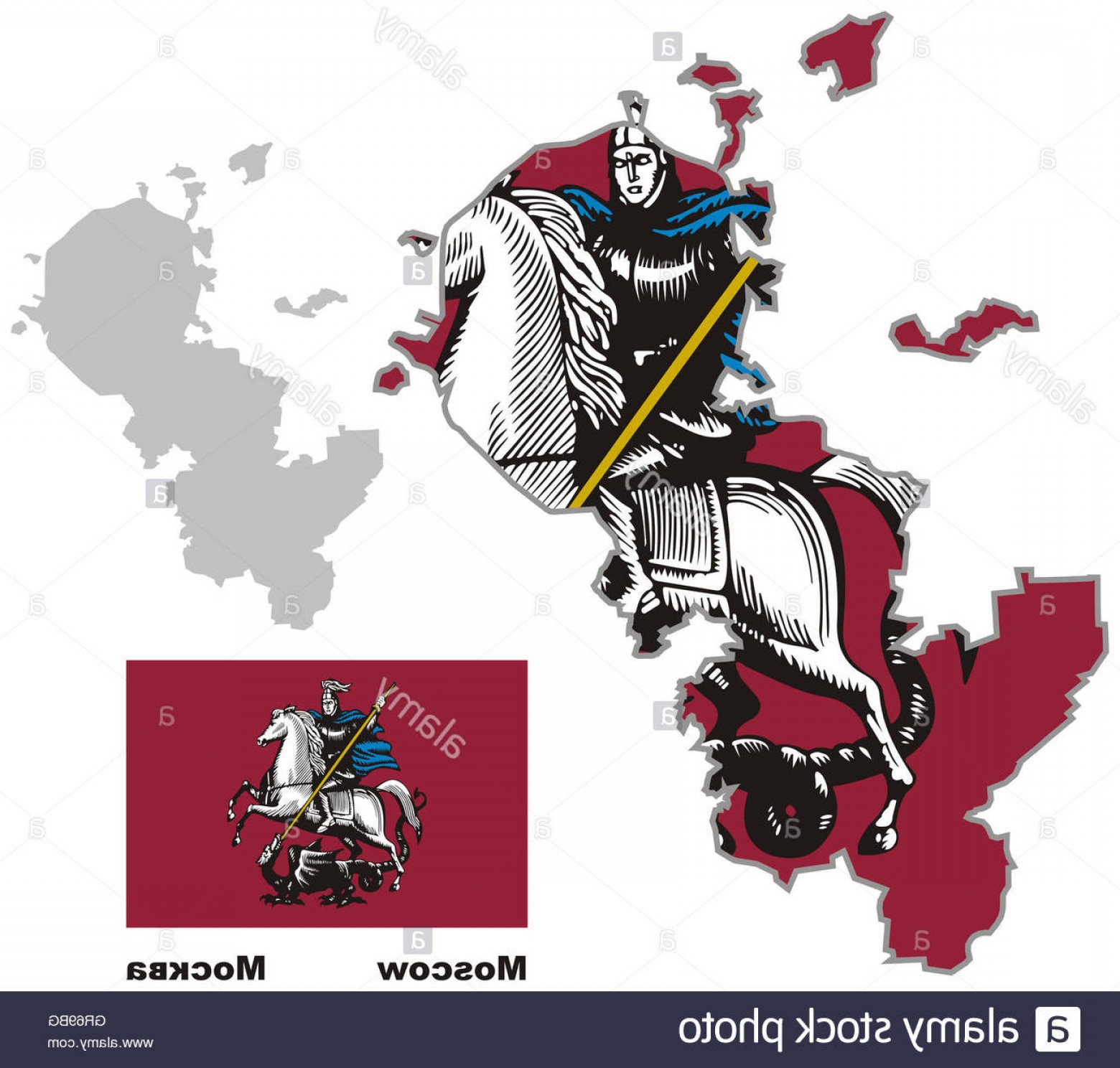 1560x1488 Stock Photo Outline Map Of Moscow With Flag Regions Of Russia