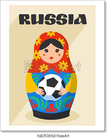 450x580 Free Art Print Of Russian Matrioshka Greeting Card With Russia