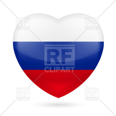 400x400 Heart With Russian Flag Colors I Love Russia Vector Image