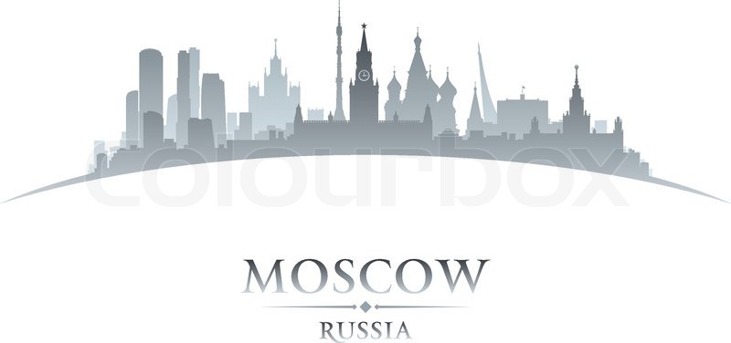 800x376 Moscow Russia City Skyline Silhouette Stock Vector Colourbox