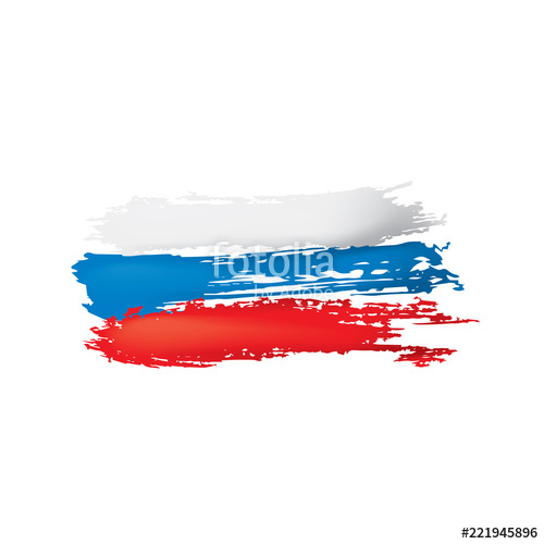 500x500 Russia Flag, Vector Illustration On A White Background Stock