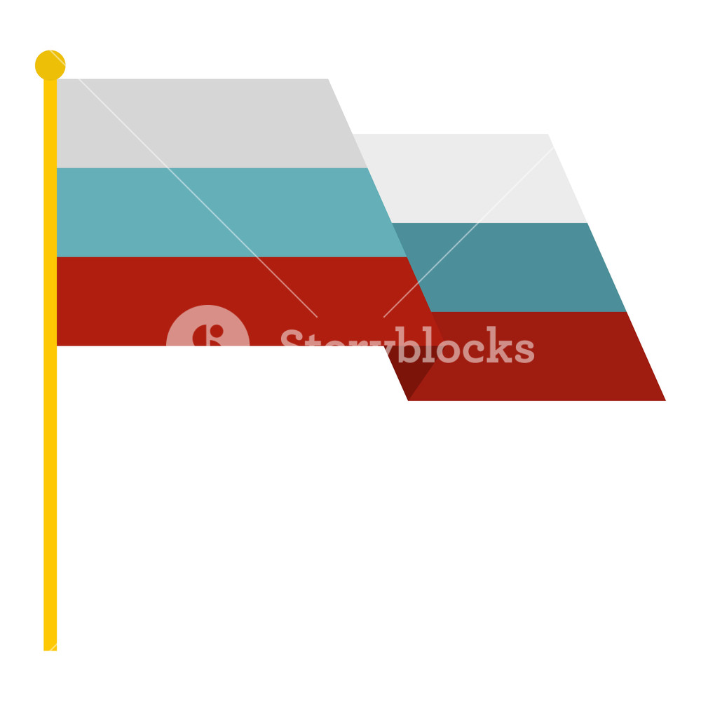 1000x1000 Russian Flag Icon Flat Illustration Of Russian Flag Vector Icon