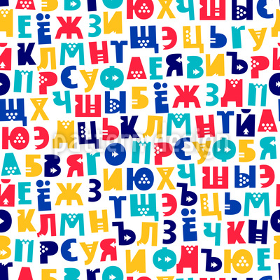 400x400 Russian Alphabet Seamless Vector Pattern