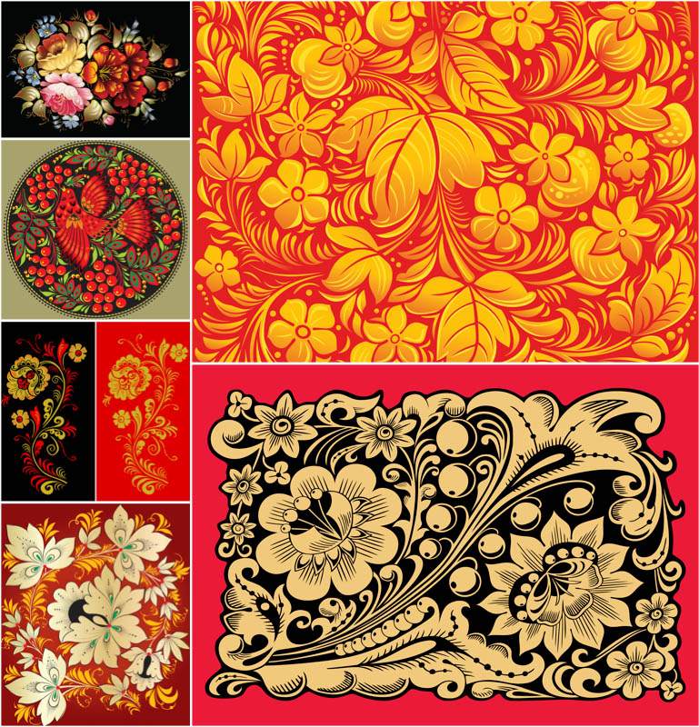 769x800 Russian Ornate Patterns Vector Free Stock Vector Art