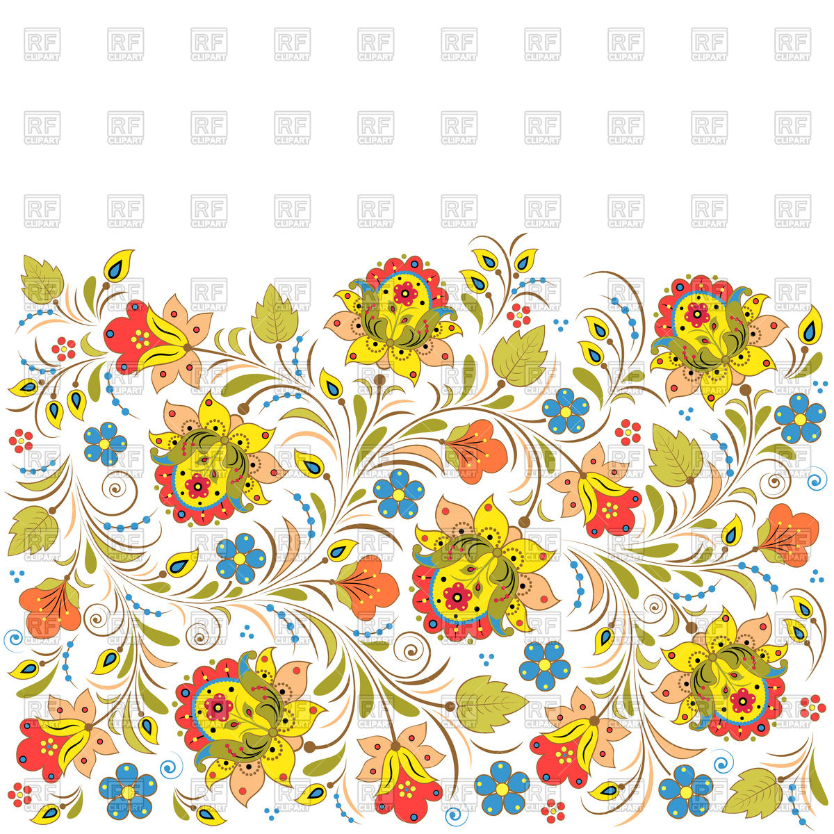 1200x1200 Traditional Russian Floral Pattern Vector Image Of Backgrounds