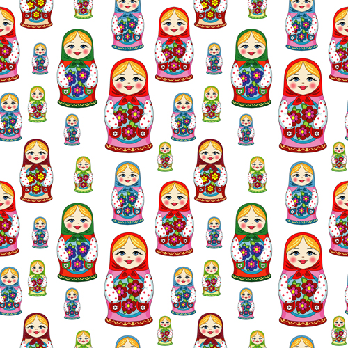 500x500 Pattern Russian Doll Seamless Vector Free Download