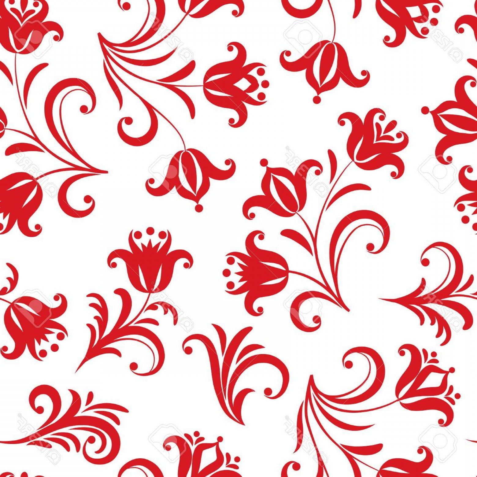 1560x1560 Photostock Vector Floral Pattern Ornamental Flower Seamless